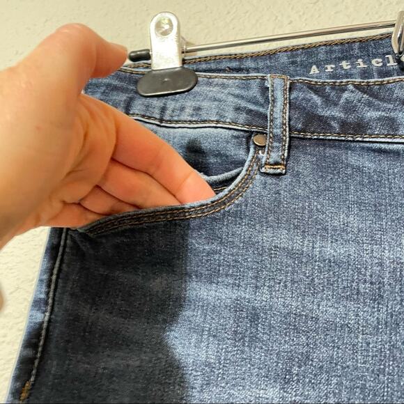 Articles Of Society Medium Wash Low Rise Skinny Jeans 29 Ankle Length Y2K Denim - Picture 3 of 11